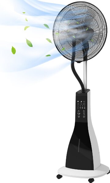 DecHome Ventilatore Nebulizzatore con Serbatoio 3 Litri 3 Modalit e 3 Velocit 44.5x38.5x120 cm colore Bianco/Nero - 0MXW112F