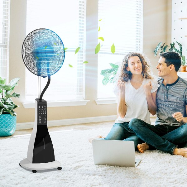 DecHome Ventilatore Nebulizzatore con Serbatoio 3 Litri 3 Modalit e 3 Velocit 44.5x38.5x120 cm colore Bianco/Nero - 0MXW112F