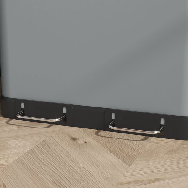 HOMCOM Pattumiera doppio scomparto 2x30 L con pedale e secchi estraibili, Grigio | Aosom Italy