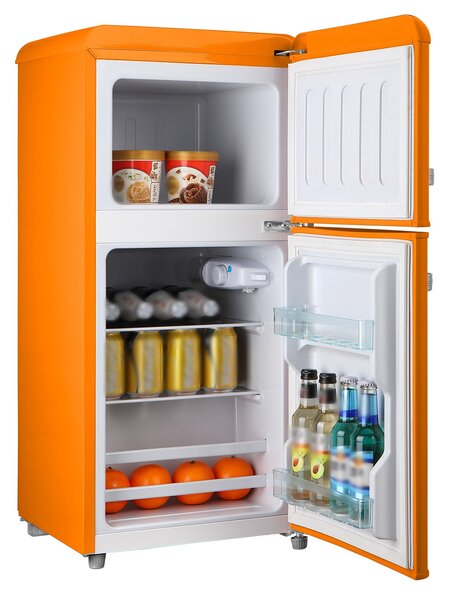PYRAMIDEA Frigorifero Doppia Porta Capacit 100 Litri Classe energetica E Raffreddamento Statico colore Arancio - MAMBO105O