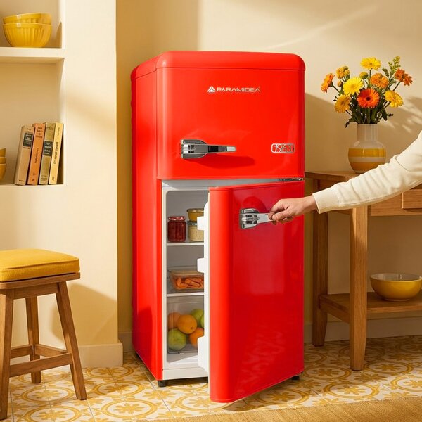 PYRAMIDEA Frigorifero Doppia Porta Capacit 100 Litri Classe Energetica E Raffreddamento Statico colore Rosso - MAMBO105R