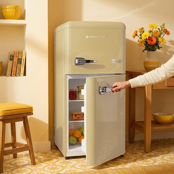 PYRAMIDEA Frigorifero Doppia Porta Capacit 100 Litri Classe Energetica E Raffreddamento Statico colore Crema - MAMBO105C