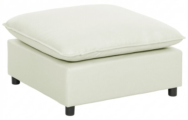 HOMCOM Pouf poggiapiedi moderno in tessuto, 75 cm, Bianco crema | Aosom Italy