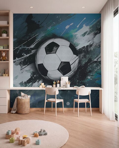 Carta da parati Pallone da calcio con graffiti sfocati sullo sfondo, Carta da parati per gli adolescenti, Carta da parati Calcio, w04467v1 : Uwalls.it