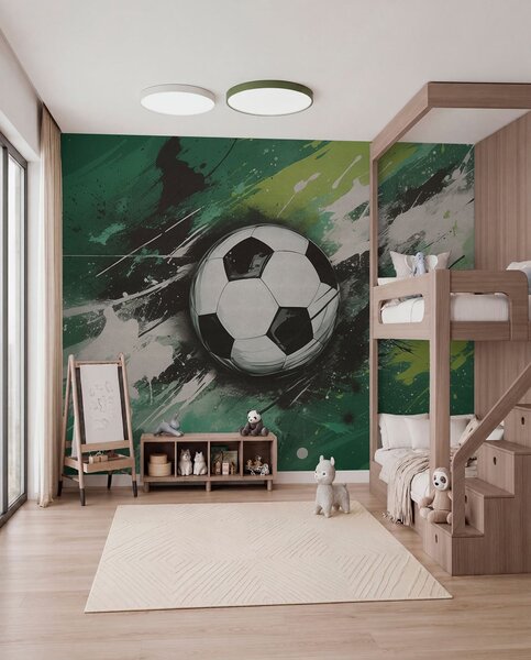 Carta da parati Pallone da calcio con graffiti sfocati sullo sfondo, Carta da parati per gli adolescenti, Carta da parati Calcio, w04467 : Uwalls.it