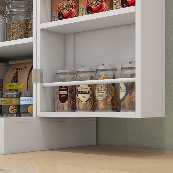 HOMCOM Armadio dispensa cucina con 4 ante e ripiani regolabili, Bianco | Aosom Italy