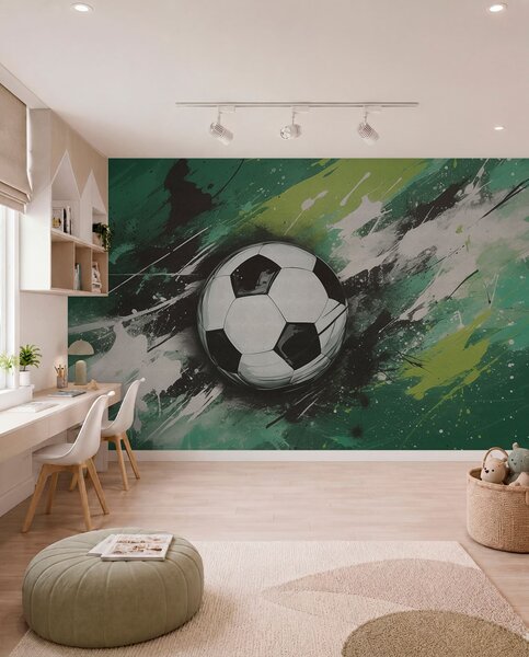 Carta da parati Pallone da calcio con graffiti sfocati sullo sfondo, Carta da parati per gli adolescenti, Carta da parati Calcio, w04467 : Uwalls.it