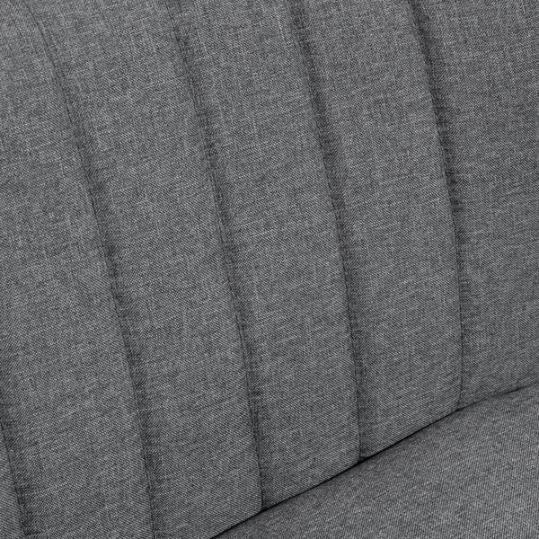 HOMCOM Divano 2 posti imbottito effetto lino con telaio in legno, 117 cm, Grigio | Aosom Italy