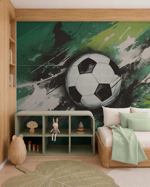 Carta da parati Pallone da calcio con graffiti sfocati sullo sfondo, Carta da parati per gli adolescenti, Carta da parati Calcio, w04467 : Uwalls.it