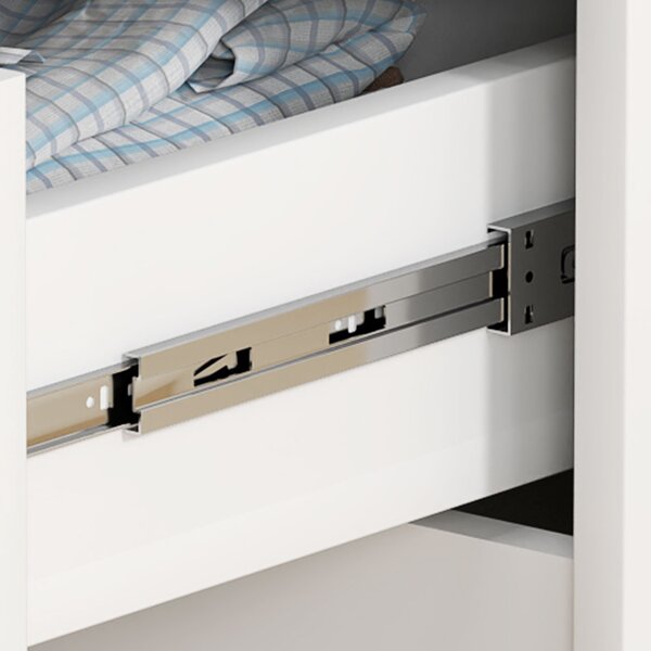 HOMCOM Cassettiera 4 cassetti con struttura in legno e piedini, Bianco | Aosom Italy