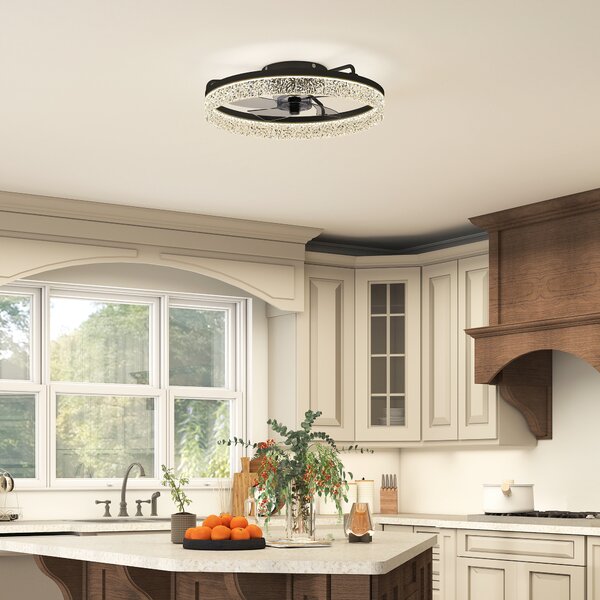 HOMCOM Ventilatore soffitto con luce LED e telecomando, Nero | Aosom Italy