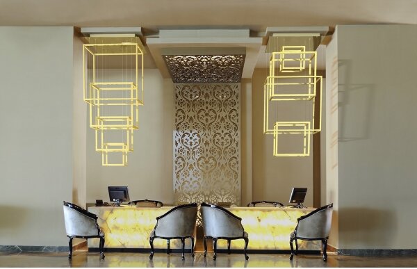 Azzardo AZ3140 - Lampadario LED dimmerabile su fune OPERA LED/329W/230V dorato