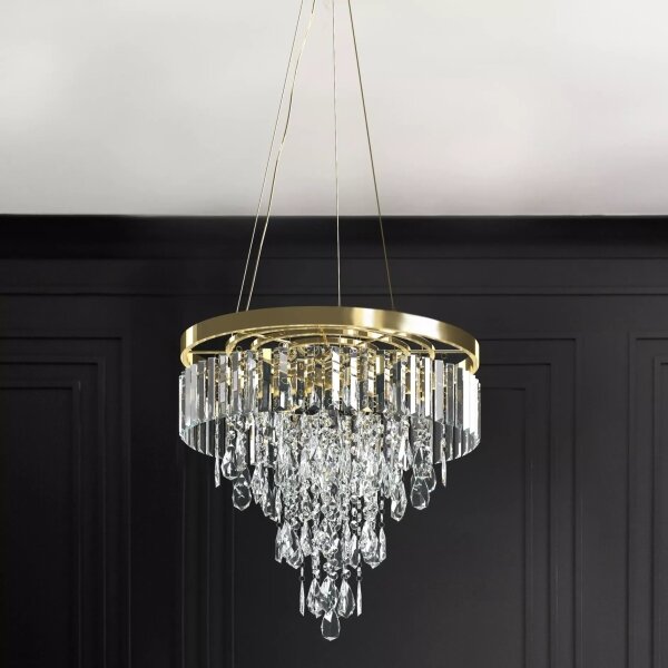 Azzardo AZ4905 - Lampadario di cristallo a sospensione KALABRIA 12xG9/40W/230V