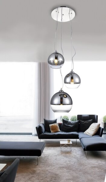 Azzardo AZ4750 - Lampadario su corda SFERA 3xE27/40W/230V tonda