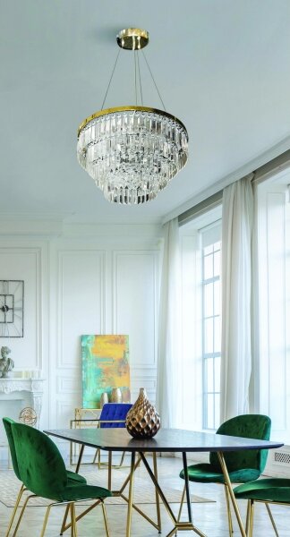 Azzardo AZ4906 - Lampadario di cristallo a sospensione SALERNO 12xG9/40W/230V