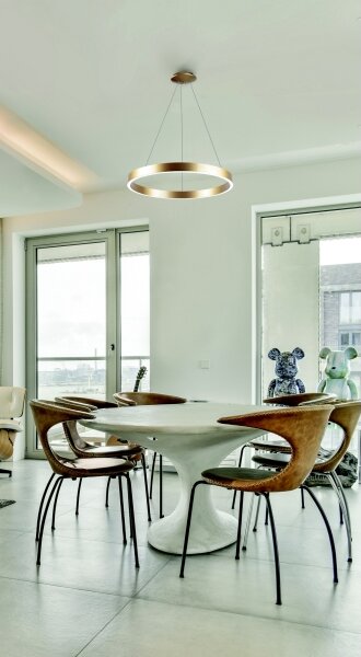 Azzardo AZ5045 - Lampadario a sospensione con filo LED dimmerabile MARCO LED/50W/230V oro + +TC