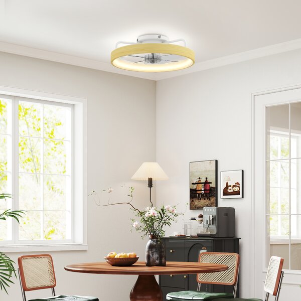 HOMCOM Ventilatore soffitto LED Ø49 cm con telecomando, 6 velocità e luce regolabile | Aosom Italy