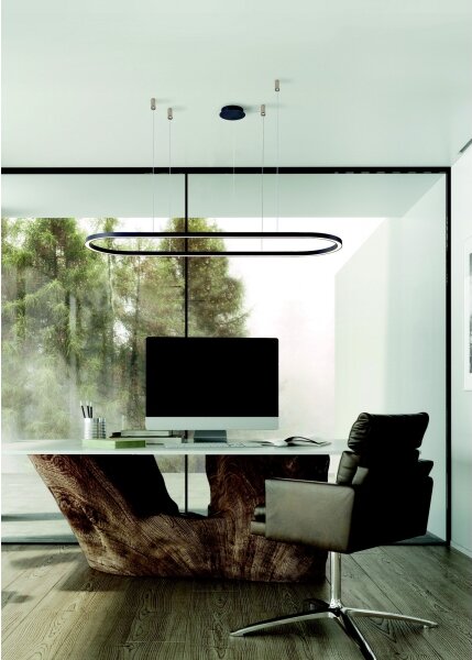 Azzardo AZ5055 - Lampadario a sospensione con filo LED dimmerabile ELENA LED/50W/230V 120 cm nero