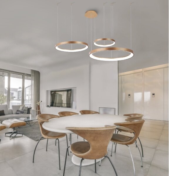 Azzardo AZ5026 - Lampadario a sospensione con filo LED dimmerabile AGNES LED/120W/230V oro