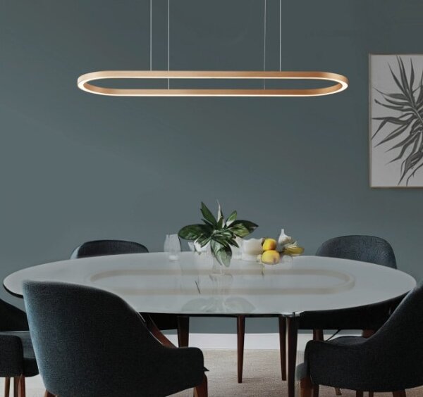 Azzardo AZ5056 - Lampadario a sospensione con filo LED dimmerabile ELENA LED/50W/230V 120 cm oro
