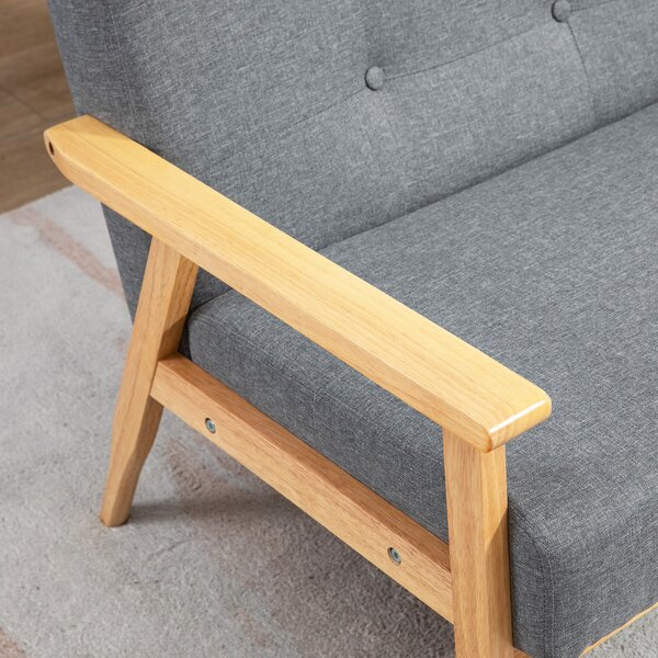 HOMCOM Divano 3 posti capitonné con seduta imbottita, 154,5 cm, Grigio | Aosom Italy