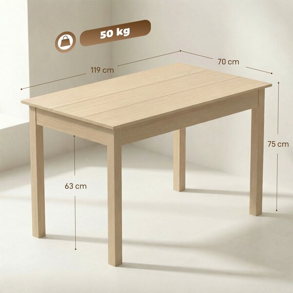 HOMCOM Tavolo pranzo bicolore moderno per 4-6 persone, 119x70x75 cm | Aosom Italy