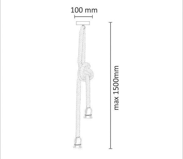 Lampadario a sospensione con filo ROPE 2xE27/12W/230V