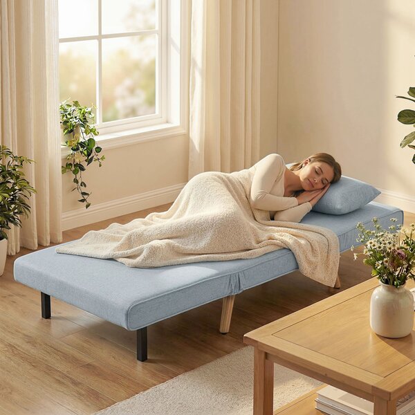 HOMCOM Poltrona letto 3 in 1 con schienale a 5 posizioni e cuscino, Grigio | Aosom Italy