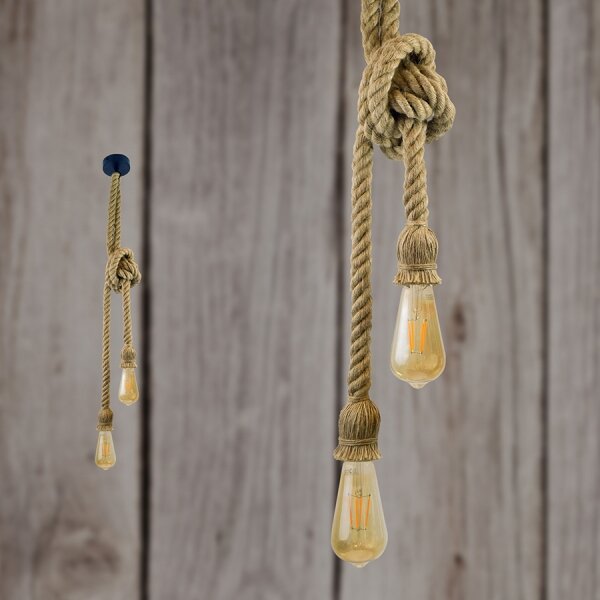 Lampadario LED a sospensione con filo ROPE 2xE27/10W/230V