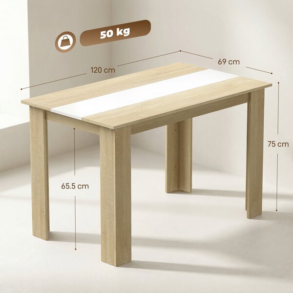 HOMCOM Tavolo pranzo moderno 2-4 persone in legno, 120x69x75 cm | Aosom Italy