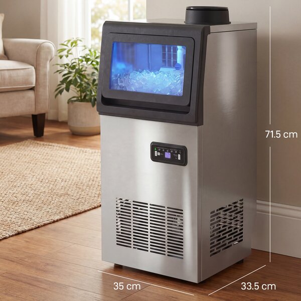 HOMCOM Macchina ghiaccio 45 kg/24h in acciaio inox, Argento | Aosom Italy