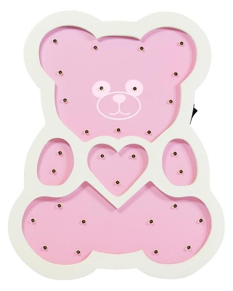 Lampada LED per bambini LED/2xAA orso rosa