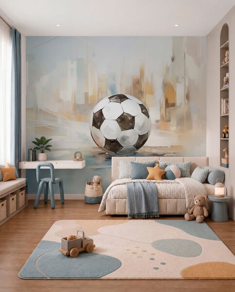 Carta da parati Pallone da calcio, Carta da parati lastrazione, w05102 : Uwalls.it