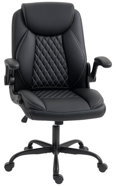 HOMCOM Sedia ufficio ergonomica con braccioli sollevabili e altezza regolabile, Nero | Aosom Italy