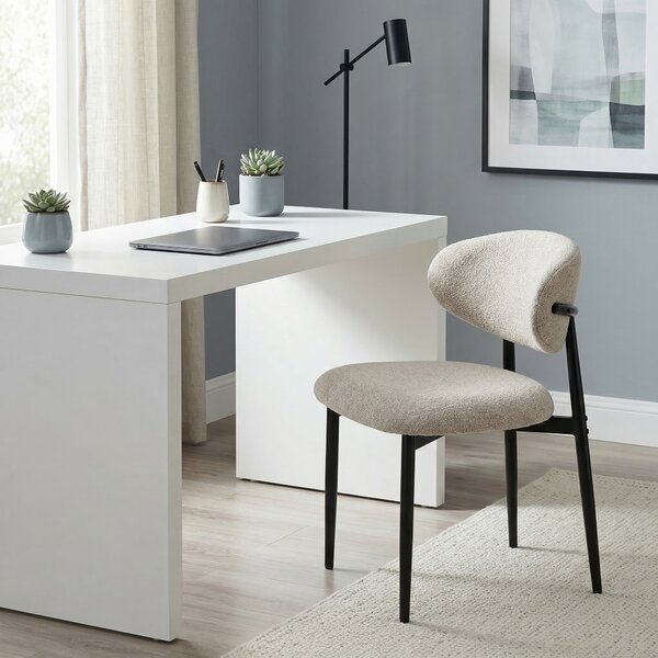 HOMCOM Set sedie da pranzo imbottite con gambe in acciaio, Beige | Aosom Italy