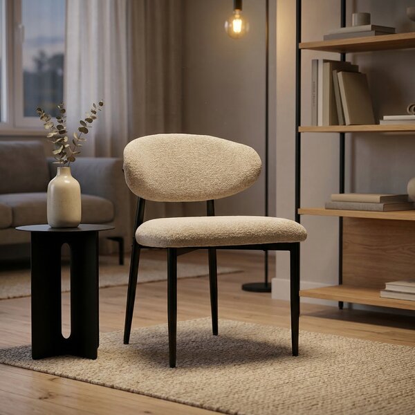 HOMCOM Set sedie da pranzo imbottite con gambe in acciaio, Beige | Aosom Italy