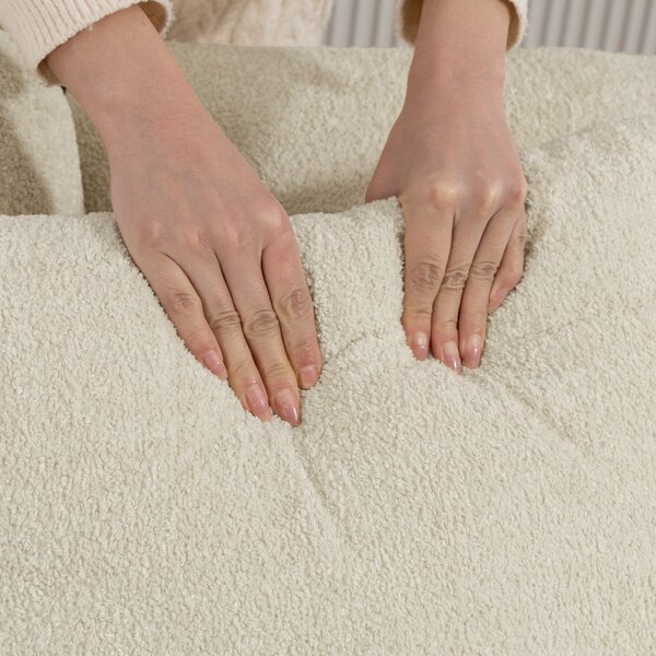 HOMCOM Divano angolare 3 posti con chaise longue reversibile e seduta profonda, Beige | Aosom Italy