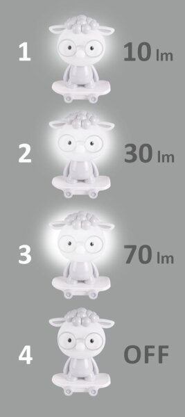 Lampada notturna LED dimmerabile per bambini LED/2,5W/230V peccora grigia