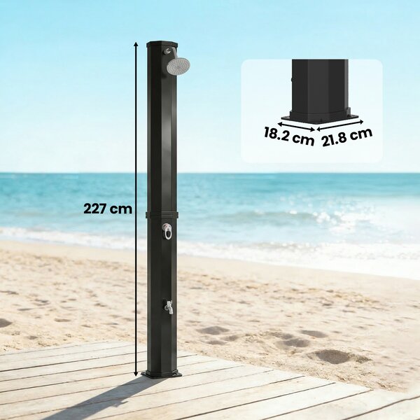 Outsunny Doccia solare 60 L con soffione orientabile e rubinetto | Aosom Italy