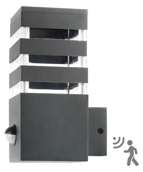 Applique da esterno con sensore TEKSAS 1xE27/12W/230V IP44 antracite