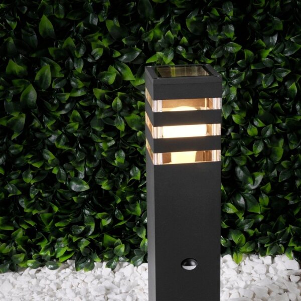 Lampada esterna TEKSAS 1xE27/12W/230V IP44 44 cm antracite con sensore
