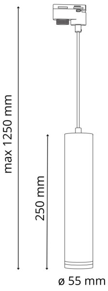 Lampadario su filo per sistema a binario PARIGI 3xGU10/10W/230V + 1 m rotaia sistema