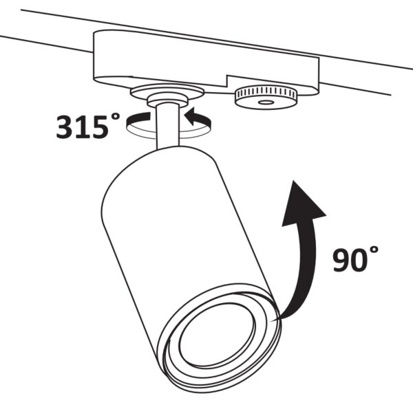 Faretto per sistema a binario PARIGI 3xGU10/10W/230V + 1 m rotaia sistema
