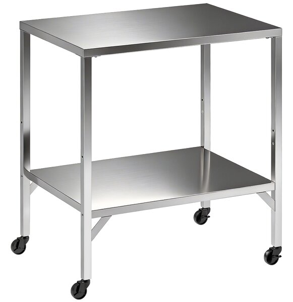 Outsunny Carrello barbecue in acciaio inox con piano lavoro e ruote, 85x60x92 cm | Aosom Italy