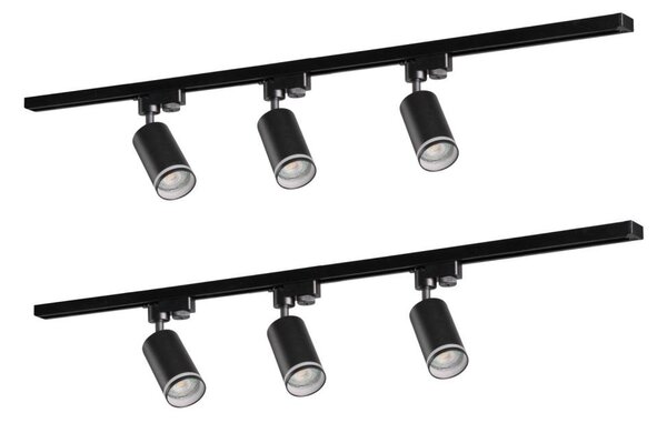 Faretto per sistema a binario PARIGI 6xGU10/10W/230V +2x1 m rotaia sistema