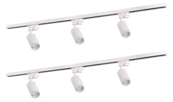 Faretto per sistema a binario PARIGI 6xGU10/10W/230V +2x1 m rotaia sistema