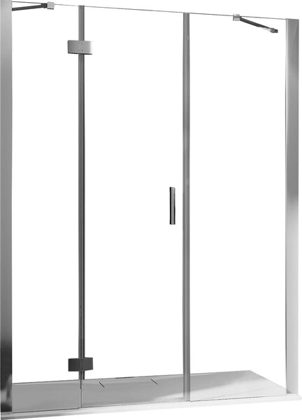 Porta Doccia 1 Anta Battente in Cristallo Trasparente 6mm H190 Fosterberg Herning 90 cm