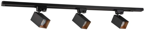 Faretto per sistema a binario SQUARE 3xGU10/10W/230V + 1 m rotaia sistema