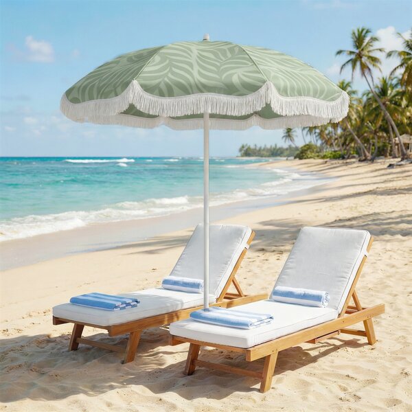 Outsunny Ombrellone spiaggia Ø180 cm con inclinazione e borsa, Verde | Aosom Italy