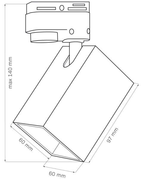 Faretto per sistema a binario SQUARE 3xGU10/10W/230V + 1 m rotaia sistema